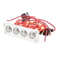 thumbnail image 2 of Panel de interruptor de 4 bandas, luz azul, interruptor de botón de acero inoxidable DC 12V 16A para barco RV, 2 of 14