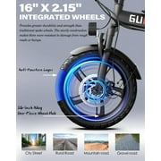 Electric Bike for Adults, 16 Tire Electric Bicycle with Peak 750W Motor 28 MPH Max Speed, 48V Removable Battery Range to 45 Miles Off Road Ebike