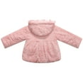 thumbnail image 2 of Richie House Girls' Faux Fur Hooded Jacket with Knit Pockets and Lace Trim RH0789, 2 of 2