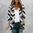 thumbnail image 2 of HomeDM Cardigans for Women Casual 3/4 Sleeve Open Front Lightweight Trendy Cover Ups, 2 of 5