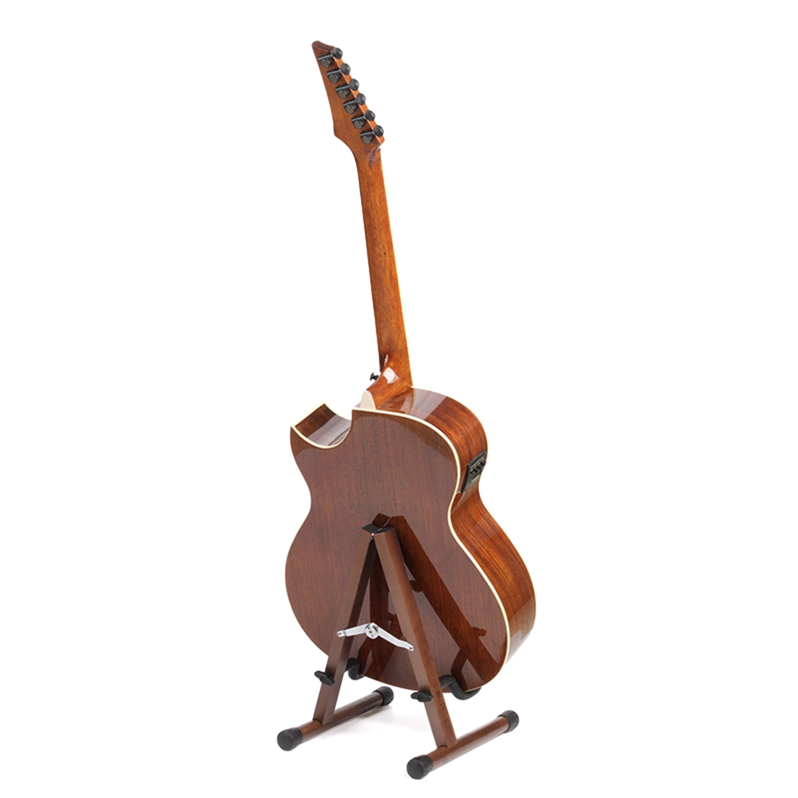 Folding Guitar Bass Floor Stand Wooden A-Frame Adjustable Floor Guitar Holder Stable and Well Constructed