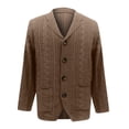 thumbnail image 5 of Men's Shawl Collar Cable Knit Cardigan Button Front Long Sleeve Sweater Jacket, 5 of 6
