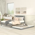 thumbnail image 2 of Euroco Pine Wood Full Bed with Trundle, Convertible Beds, Gray, 2 of 17