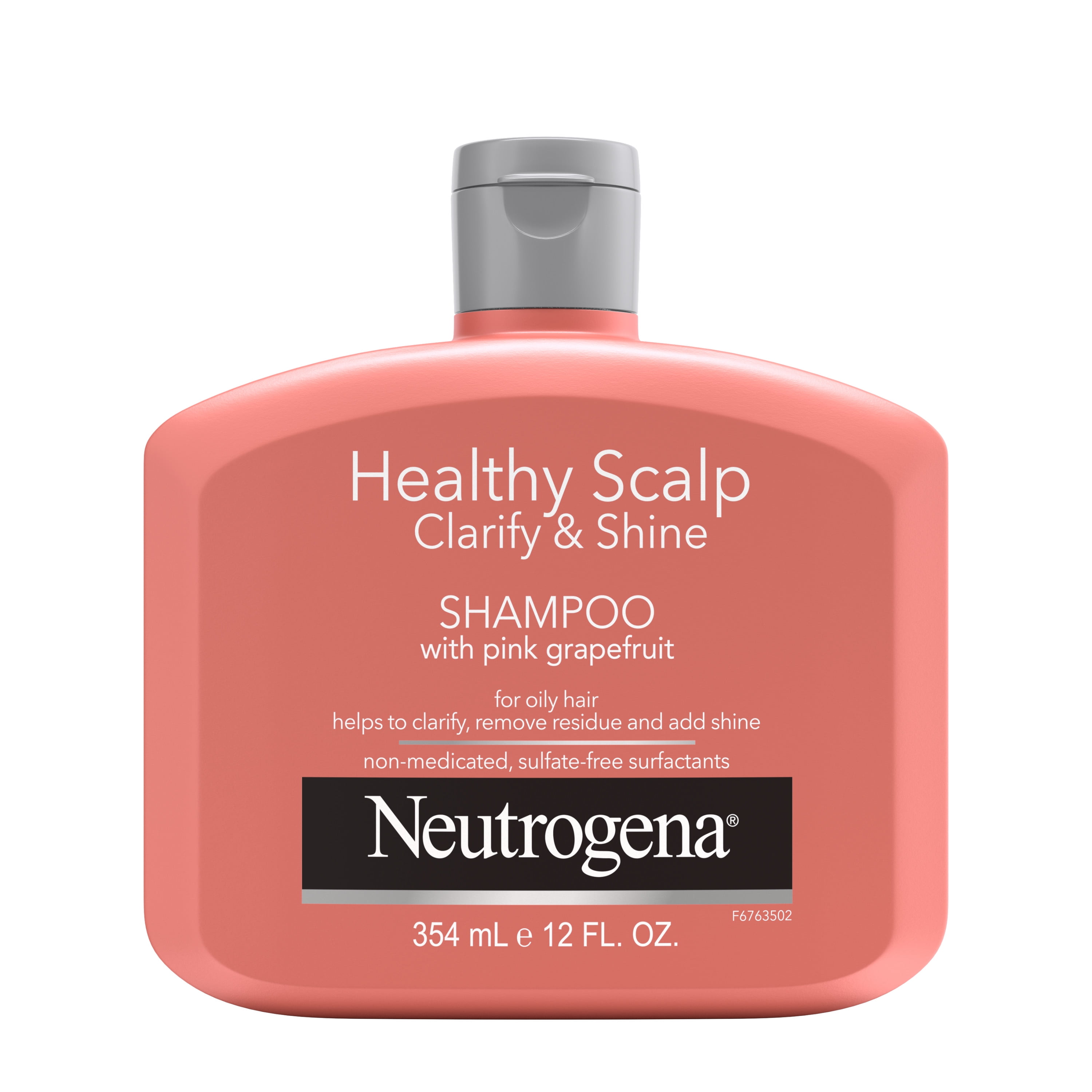 Neutrogena Exfoliating Shampoo for Oily Hair & Scalp with Pink Grapefruit,  Healthy Scalp Clarify & Shine, Sulfate-Free Surfactants, Color-Safe, 12 oz  