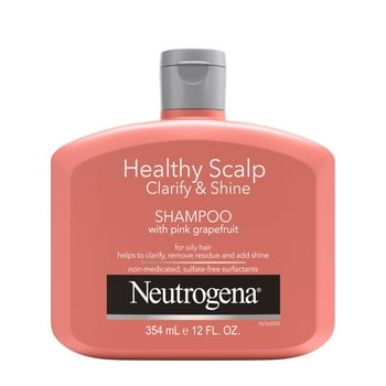 Neutrogena Exfoliating Shampoo for Oily Hair & Scalp with Pink Grapefruit, y Scalp Clarify & Shine, Sule-Free Surfactants, Color-Safe, 12 oz