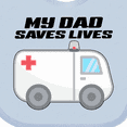 thumbnail image 4 of Inktastic My Dad Saves Lives Ambulance Boys or Girls Baby Bib, 4 of 4