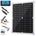 thumbnail image 3 of Kit de panel solar Cargador solar Reutilizable Portátil Flexible Energía solar Cargador de panel solar 12V Panel de carga de batería de automóvil con controlador 2 Salida USB 200W Máx. para acampar Co, 3 of 11