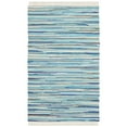 thumbnail image 5 of SAFAVIEH Rag Elena Striped Cotton Area Rug, Turquoise/Multi, 10' x 14', 5 of 11