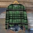 thumbnail image 2 of ZVAVZ Hauts d'Entraînement pour Femmes, Blouses Trèfle Irlandais Chanceux à Manches Longues Col Rond Tendance Tee Décontracté Multicolore, TG, 2 of 5