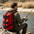 thumbnail image 3 of Heavy-Duty 20-25L Outdoor Hiking Backpack with Oxford Fabric and Multiple Compartments for Camping Travel and Outdoor Adventures, Black, 1 Pack, 3 of 5