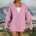 thumbnail image 2 of Towmus Womens Heavyweight Full Zip Up Hoodie Jacket Loose Fit Fleece Casual Solid Color Oversized Outerwear S-5XL, 2 of 4