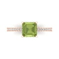 thumbnail image 2 of 2.7ct asscher cut green natural peridot 14k rose gold Bridal Wedding Engagement Promise Anniversary Ring for Women size 9.25, 2 of 7