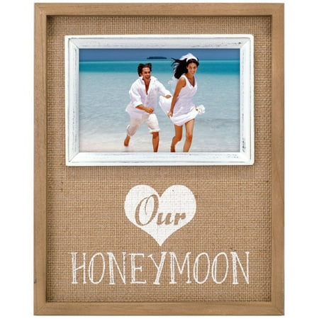 Malden Our Honeymoon Burlap Mat Picture Frame