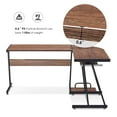 thumbnail image 5 of Ivinta L-shape Computer Desk with Keyboard Tray, Corner Desk, Brown, 5 of 10