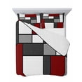 thumbnail image 7 of Quilts Twin Size Bedding Set, Modern Geometric Red Black Lightweight Quilted Comforter, Abstract Minimalist Color Blocks Reversible Bedspread Coverlet with Pillow Covers for All Season, 68" x 86", 7 of 7