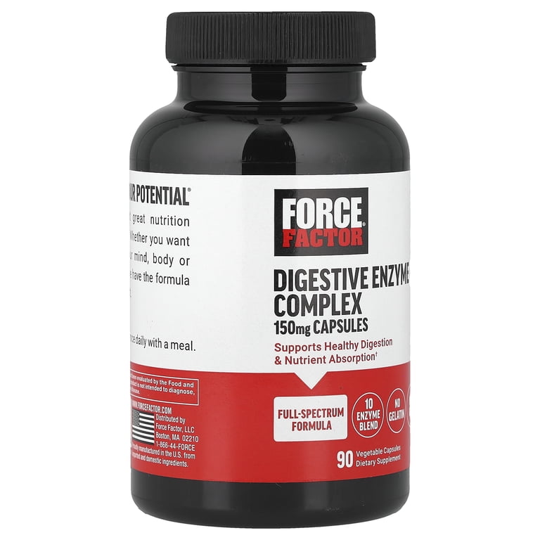 CPG 健康ケアアクセサリー 赤黒ビーズ Force Factor Digestive Enzyme Complex, 90 Vegetable Capsules
