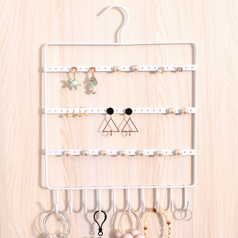 Wall Mount Necklace Holder Jewelry Organizer With Shelf Necklace