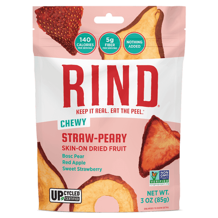 Rind Snacks Skin-On Dried Fruit Straw-Peary - 3 oz Pack of 4