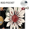 thumbnail image 4 of Boho Floral Window Curtains Black Bohemian Flower Botanical Rod Pocket Mid Century Modern Abstract Leaves Curtain Drapes Herb Curtains for Bedroom Living Room Treatment 2 Panels 42Wx63H Inch, 4 of 6
