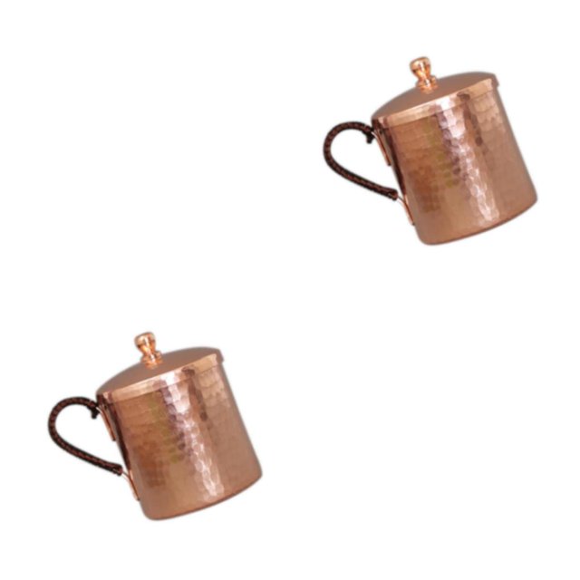 Cateissary Moscow Mule Mug Cup Tea Coffee Lid with Mug Beer Drinking Cobre 350 ml 2Conjunto