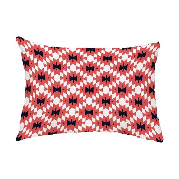 Simply Daisy, 14" x 20" Jodhpur Kilim 2 Coral Decorative Abstract Outdoor Throw Pillow