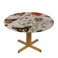 thumbnail image 3 of WYYP Vintage Butterfly Flower Round Tablecloth for Outdoor Picnic Camping and Indoor Kitchen Dining Party White, 3 of 8