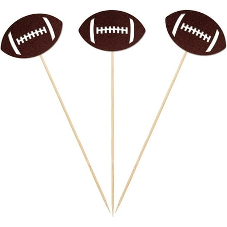 Football Centerpiece Sticks, 12-Pack Table Topper Double-Sided Sports Birthday Baby Shower Party Decorations