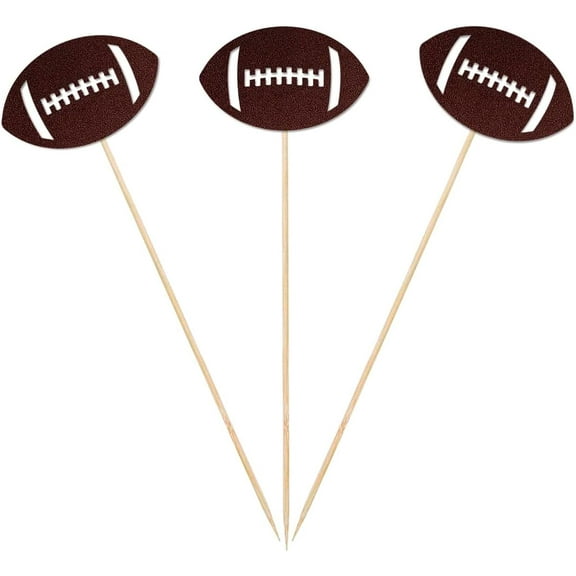 Football Centerpiece Sticks, 12-Pack Table Topper Double-Sided Sports Birthday Baby Shower Party Decorations
