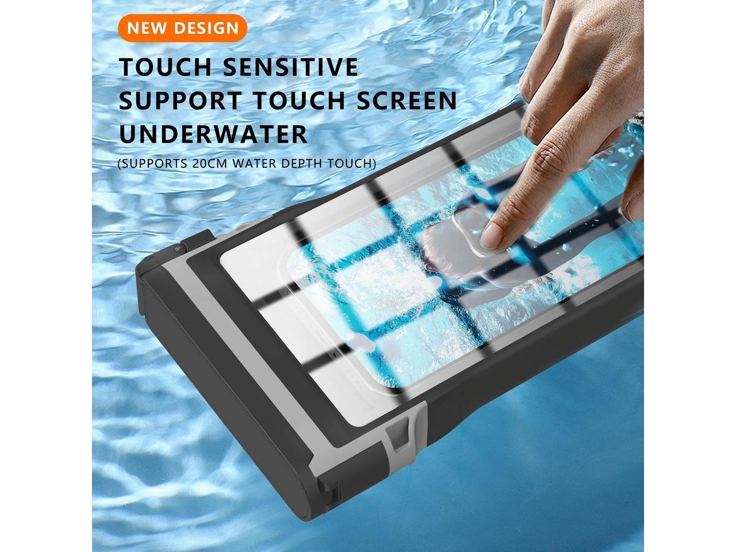 Waterproof Phone Pouch Case with Waterproof Bluetooth Remote Shutter, Underwater Dry Bag for Phone Protector for iPhone 15 14 13 12 11 Pro Max Galaxy S24 S23 S22 Ultra Pixel to 7" for Beach Cruise