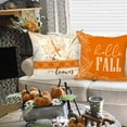 thumbnail image 4 of 16x16 Fall Pillow Covers Set of 4, Hello Pumpkin Decorative Holiday 16 x 16 Autumn Cushion Covers Thanksgiving Pillow Case for Indoor Home Bedroom Couch Sofa Decor Grey, 4 of 6