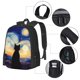 thumbnail image 2 of Balery Cat Under Starry Skies Mochila para hombre y mujer - Tela Oxford 600D resistente - Gran capacidad, resistente al agua, ideal para la escuela, viajes y senderismo, 2 of 6