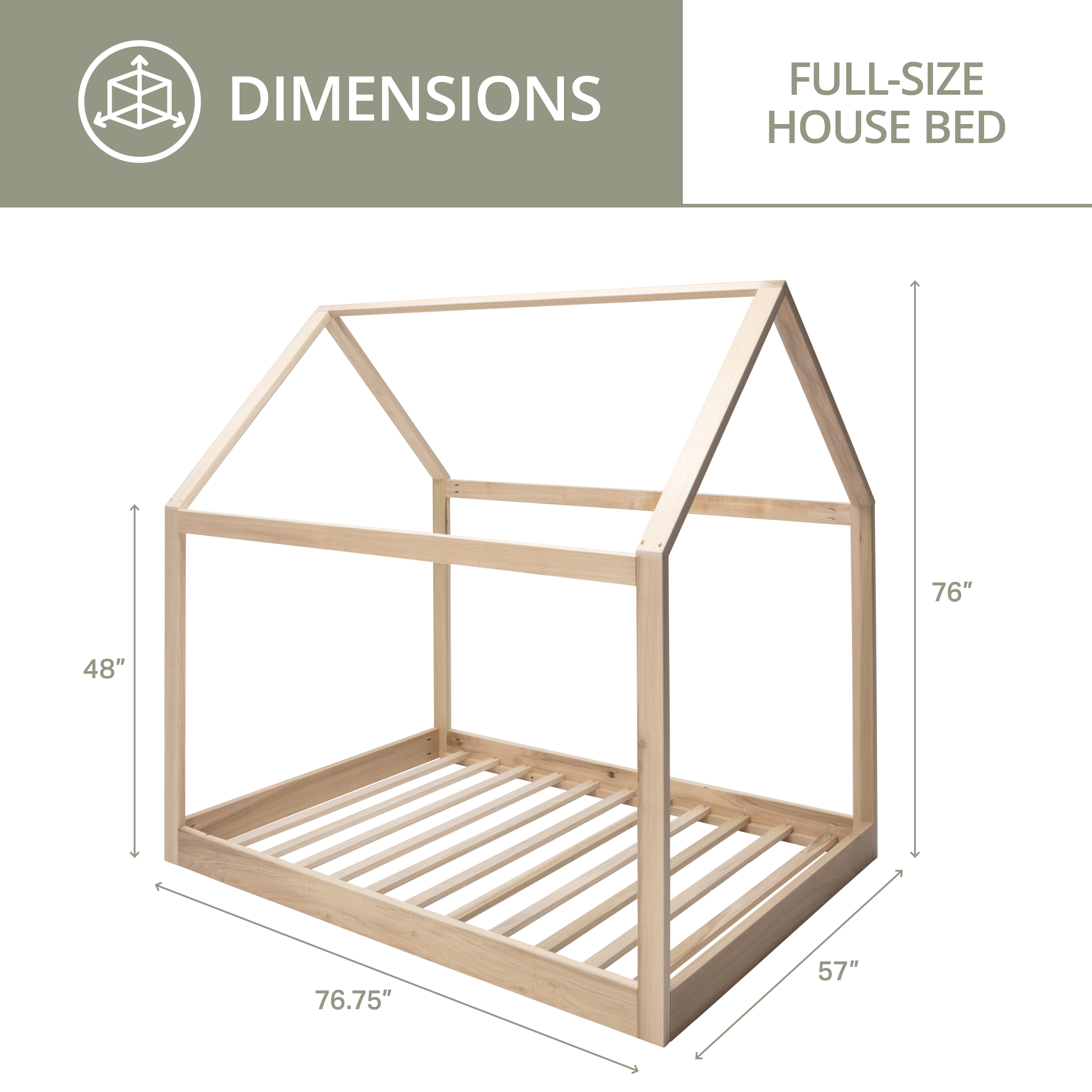 American Furniture Classics FULL S House Canopy Bed, Natural - Full Size