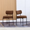 thumbnail image 2 of Lontai Modern Accent Chair, Upholstered Dining Chairs Side Chair, Armless Dining Chair , Set of 2, Brown, 2 of 7