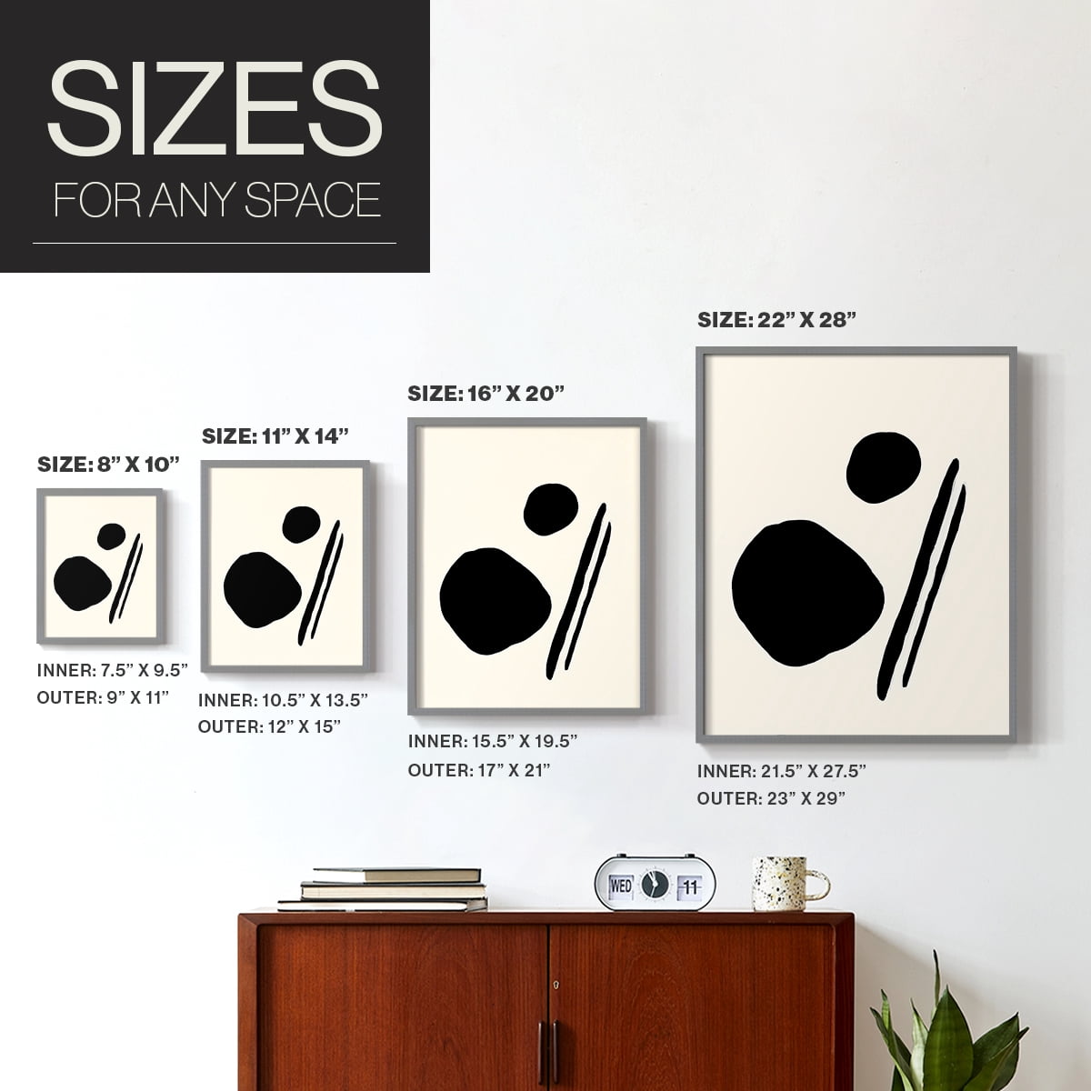Sticks & Stones III V30 Framed Print in Gray Solid Wood Framed Print No Nail Hanging