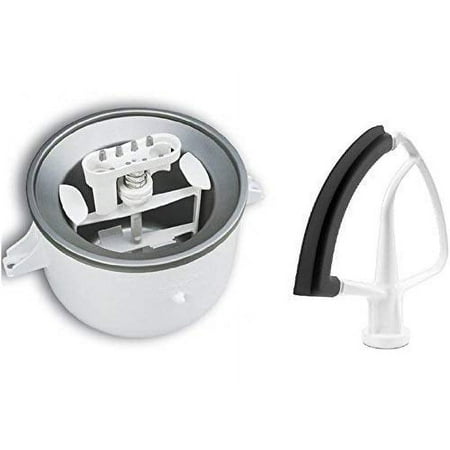 KitchenAid KSMDRTVICE3 2-Quart Ice Cream Maker & Flex Edge Beater Package Stand Mixer Attachments