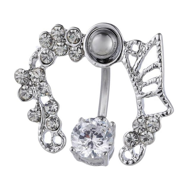 lionlar Zircon Navel Belly Button Jewelry stainless steel