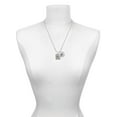 thumbnail image 3 of Delight Jewelry Silvertone Pebble Border Initial - R Silvertone Script Initial Disc - W - Charm Necklace, 20"+3", 3 of 4