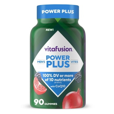 vitafusion Power Plus Men’s Multivitamin Gummies, 100% Daily Value or More of 10 Nutrients, 90 Count