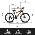 thumbnail image 7 of Rycheer Elecony 24 inch Mountain Bike Bicycle for Adults Aluminium Frame Bike Shimano 21-Speed with Disc Brake,Black, 7 of 7
