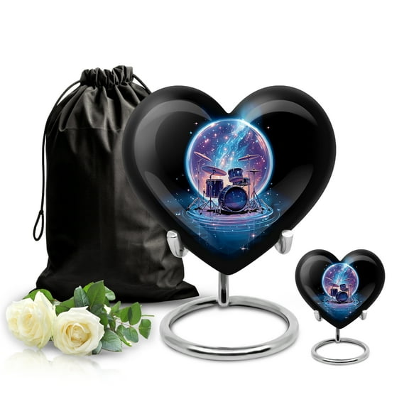 SABURIAL Durms Urn - Large Memorial Urn - Combo - 8 Inch Large With 3 Inch - Keepsake Urns Ash - Decorative Urns - Human Remains Mom & Dad