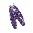 thumbnail image 2 of Toddler Baby Girl Halloween Clothes Sleeveless Romper Pumpkin Print Spaghetti Strap Jumpsuit Outfit, 2 of 7