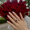 thumbnail image 5 of Mauli Jewels 1.80 Carat Ruby Engagement Ring Bridal Set for Women – Created Ruby & Diamond Wedding Ring Set in 14K Rose Gold, 5 of 7