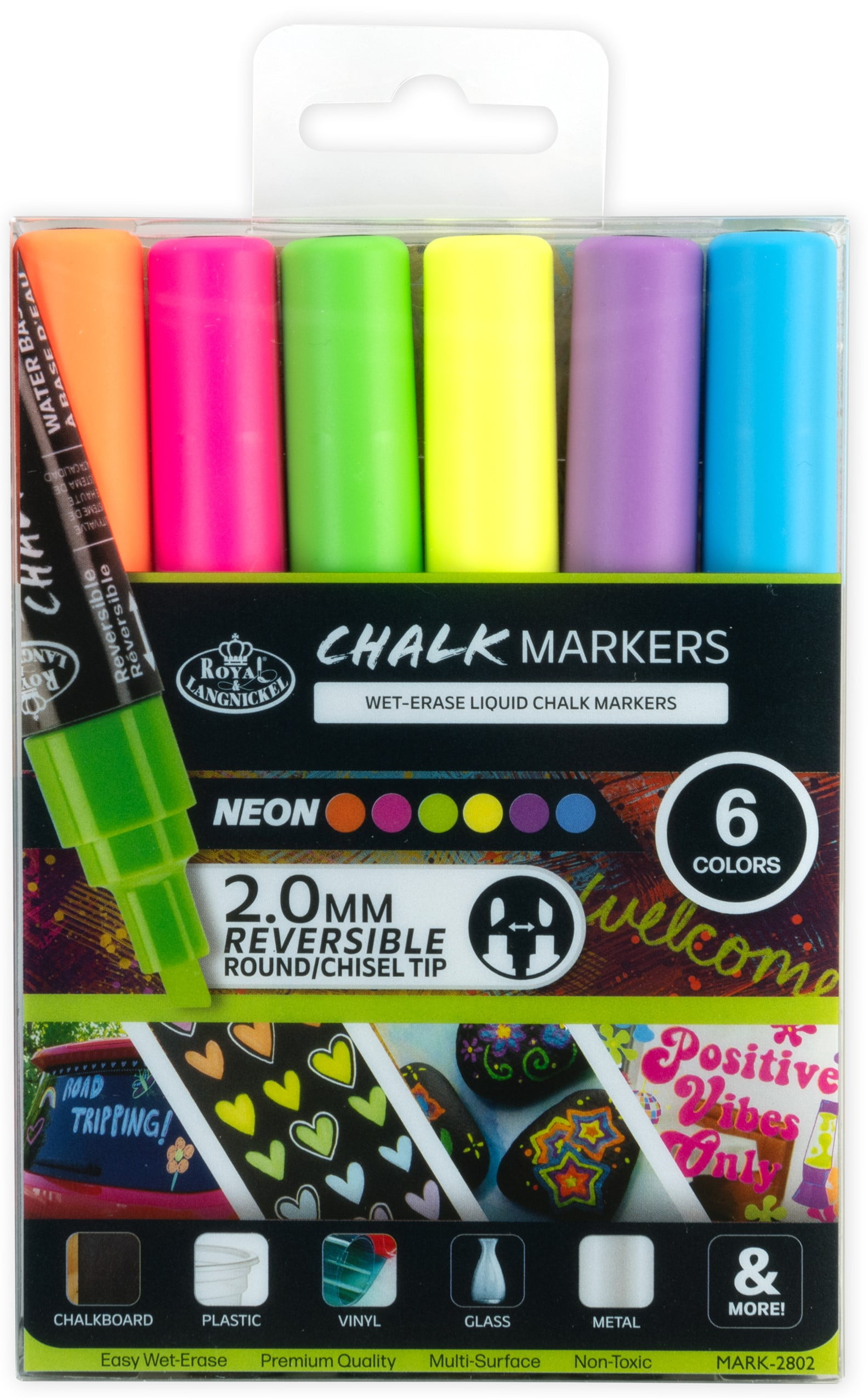 Royal & Langnickel 6 Piece 2.0 mm Neon Chalk Marker Set