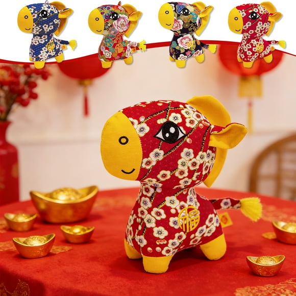 Dianli Chinese New Year Lucky 2026 Year of the Horse Plush Toy Lucky Mascot Zodiac Horse Stuffed Animal Good Fortune Gift Home Decor Celebration Chinese New Year Decoration