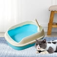 thumbnail image 5 of Cat Kitten Toilet Pet Litter Tray Bedpan Cat Litter Container Blue, 5 of 7