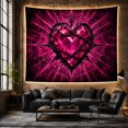 thumbnail image 6 of Glowing Heart Shaped With Shades Magenta Faceted Crystalline, Spooky Gothic for Gothic Decor Fans, Dark Art Decor, Halloween Gift, Tapestry Wall Hanging for Bedroom and Dorm, 6 of 7
