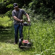 Earthquake 60V Walk Behind String Mower, Includes Two 4Ah Batteries, 22” Cutting Diameter, Three Cutting Speed Dial, 14” Never-Go-Flat Wheels, Easy Assembly, Adjustable Handlebar, 44965