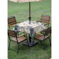 thumbnail image 3 of Outdoor Tablecloth with Umbrella Hole and Zipper, Blue Fall Pumpkins Square Table Cloth 54x54 Inch Waterproof Tablecloth, Thanksgiving Maple Leaf Tree Picnic Table Cover for Patio Camping, 3 of 7