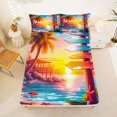 thumbnail image 5 of jejeloiu Tropical Beach Sign Bed Sheets,Starfish Palm Sunset Full Size Sheets For Boys,Pink Orange,4pcs,1 Flat Sheet, 1 Fitted Sheet and 2 Pillowcases, 5 of 6
