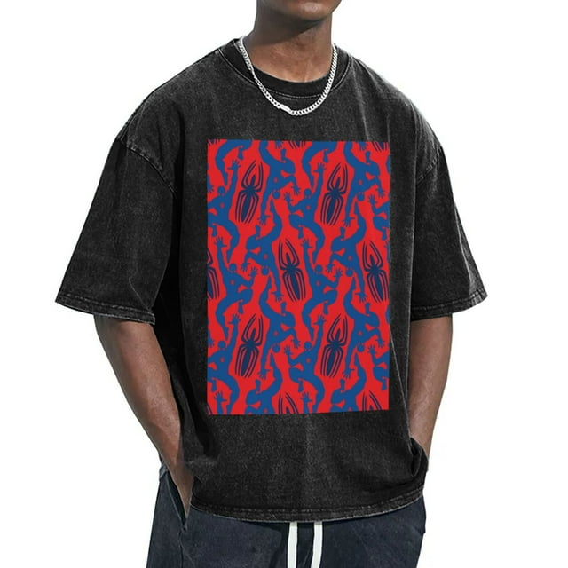 Spider-Man Men's Vintage Washed Drop Shoulder Short Sleeve T-Shirt